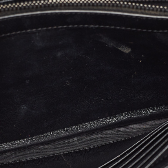 Saint Laurent Black Matelasse Leather Monogram Envelope Wallet On Chain - Picture 7 of 8